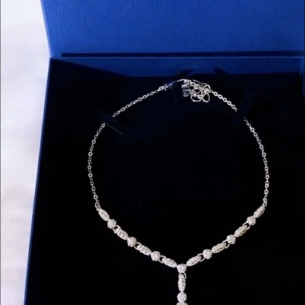 NIB Swarovski Emma Silver Crystal Necklace